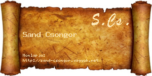 Sand Csongor névjegykártya